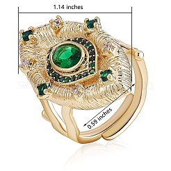 Регулируемые кольца с зеленым кубическим цирконием от сглаза JR925A