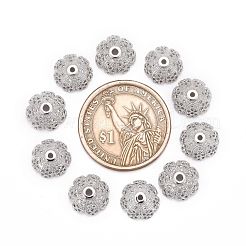 Tappi di perline in zirconia cubica con micro-pavé in ottone a fiore multi-petalo ecologico&nbsp;ZIRC-M098-02P-FF