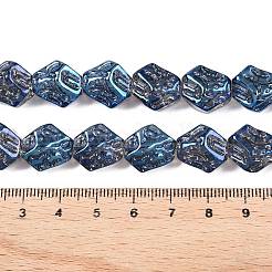 電気メッキガラスビーズセット  ナゲット  マリンブルー  13.5~14x13~13.5x10mm  穴：1mm  約45個/連  24.21インチ（61.5cm）&nbsp;EGLA-N012-08V