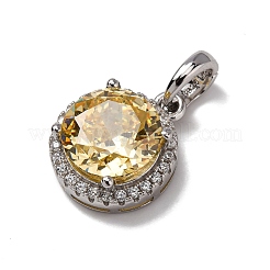 925 подвеска из стерлингового серебра с желтыми кубическими цирконами STER-F063-01C-02