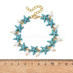 2 Stück Armband mit runden Muschelperlen und Anhängern in 2 Farben zum Thema Ozean&nbsp;BJEW-JB14133