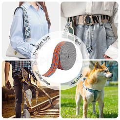 10 ярд полиэстеровых полосатых лент&nbsp;SRIB-WH0011-257