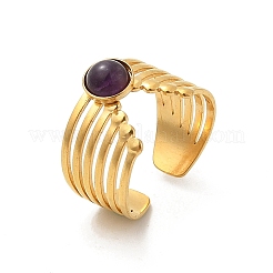 Природные палец кольца аметист RJEW-K290-06G