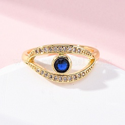 Латунные кольца с цирконием микро паве для женщин RJEW-U047-27G