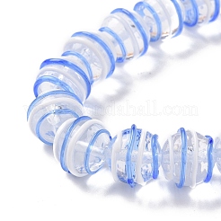 ラウンド ハンドメイド クリア ランプワーク ビーズ 連売り  コーンフラワーブルー  13~13.5x11.5mm  穴：1.2mm  約30個/連  13.58~13.78インチ（34.5~35cm）&nbsp;LAMP-G150-02B