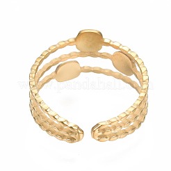 Кольцо-манжета квадратное открытое из нержавеющей стали 304 с эмалью RJEW-T023-52G