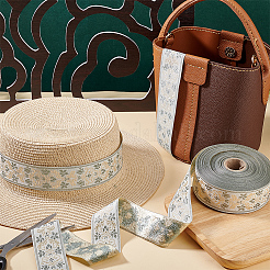 Жаккардовая лента из полиэстера с цветами для аксессуаров одежды OCOR-WH0090-73B