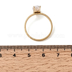 Anelli da donna in acciaio inossidabile 304 con zirconi cubici&nbsp;RJEW-B161-02G-02