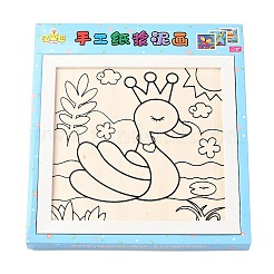 Ensembles d'art de peinture de pulpe de modèle de cygne de bricolage&nbsp;DIY-G033-04B