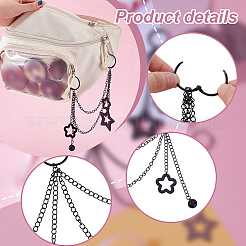 2 шт. акриловая звезда подвеска железная сумка декоративные цепочки&nbsp;HJEW-GA00058