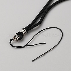 コットンコードネックレス作り  合金パーツ  ブラック  503x4mm&nbsp;FIND-TAC0010-83AS-03