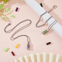 Ожерелья с подвеской в виде полой колонны из хирургической нержавеющей стали 316 в виде коробчатой цепи&nbsp;NJEW-FH0001-21B-03