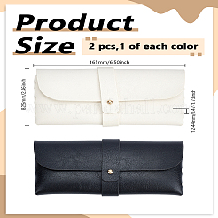 2 шт. 2-цветный прямоугольный чехол для очков из ПВХ-кожи&nbsp;AJEW-LP0002-33