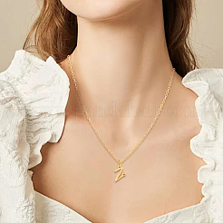 1 шт. ожерелье с подвеской в виде буквы из нержавеющей стали 304&nbsp;NJEW-LP0001-39Z-G