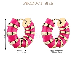 Толстые серьги-кольца в полоску с эмалью&nbsp;JE1110E