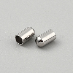 304ステンレススチールコードエンド  コラム  ステンレス鋼色  9x5mm  内径：4mm&nbsp;STAS-TAC0019-03C-P