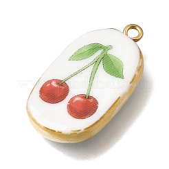 Ciondoli in porcellana fatti a mano con stampe di frutta&nbsp;STAS-Z207-01G-09