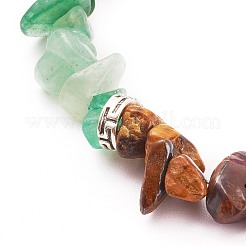 Браслеты из бисера из натуральных драгоценных камней chakra Chips AJEW-AN00390