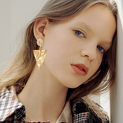 16 шт. латунная плоская круглая фурнитура для сережек-гвоздиков&nbsp;KK-BC0013-75