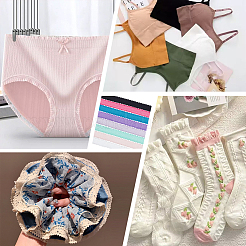 8 шт. 8-цветная плоская нейлоновая кружевная отделка&nbsp;OCOR-BC0009-42