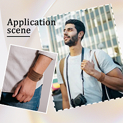 2 Stück 2 Stile Leder-Wickelarmbänder mit Druckknöpfen&nbsp;BJEW-CL0001-42