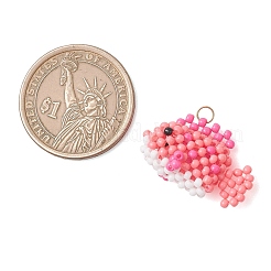 Подвески в виде рыбок из стеклянных бусин&nbsp;PALLOY-MZ01234