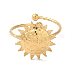 Ионное покрытие(ip) 304 нержавеющая сталь солнце открытые манжеты кольца для женщин RJEW-M167-09F-G