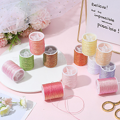 12 рулон полиэстеровых швейных ниток цвета радуги OCOR-WH20074-02C