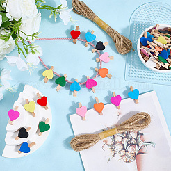 80 шт. 10-х цветные деревянные зажимы-гвоздики&nbsp;DIY-CP0012-83