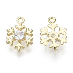 Латунные микропаве прозрачные кубические циркониевые подвески&nbsp;KK-S348-527-NF