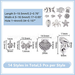 Perline in lega di stile tibetano 60 pz 14 stili&nbsp;FIND-HY0004-59