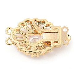 Латунные застежки из прозрачного кубического циркония с микропаве KK-E052-01E-G01