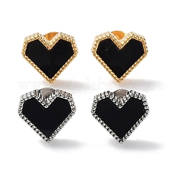 6 пара двухцветных акриловых сережек-гвоздиков в форме сердца EJEW-A024-12A