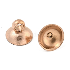 304ステンレススチールビーズキャップペンダントベイル  グローブガラスバブルカバーペンダント用  ローズゴールド  5mm  穴：1.50mm&nbsp;STAS-G224-24RG-07