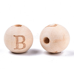 Perle europee di legno naturale non finito&nbsp;WOOD-S045-143A-01B