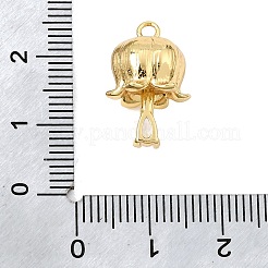 Pendentifs en laiton sertis de micro-pavés de zircone cubique transparente&nbsp;CU-CBA1346-01G
