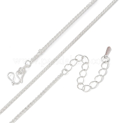 1.5mm真鍮製ウィートチェーンネックレス（女性用）  長持ちメッキ  銀  17.72~18.50インチ（45~47cm）&nbsp;KK-CBA4FD4-10S