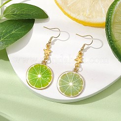 Болтающийся серьги сплава эмали EJEW-JE06044