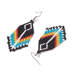 Серьга-гвоздик из нержавеющей стали 304 со стеклянным подвесом&nbsp;EJEW-MZ00174