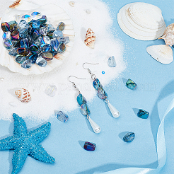 70шт 7 цвета гальванические прозрачные стеклянные бусины&nbsp;EGLA-AR0001-18