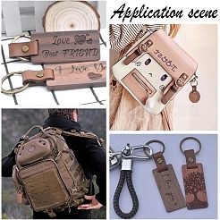 6шт брелок из искусственной кожи и орехового дерева в 2 стилях&nbsp;KEYC-NB0001-47