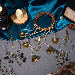 Колокольчики из ротанга и железа для дверной ручки для защиты&nbsp;AJEW-CN0002-54