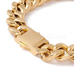 Ионное покрытие (ip) 304 нержавеющая сталь панцирные цепи браслет для женщин&nbsp;BJEW-E107-03G-01