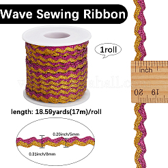 Ruban à franges ondulées métallisé en polyester scintillant de 17 m&nbsp;OCOR-GF0004-47C