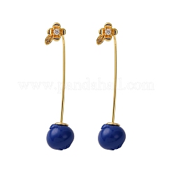 Серьги-гвоздики из латуни и смолы с фруктами&nbsp;EJEW-A140-03B-G