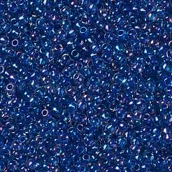 TOHOラウンドシードビーズ  日本製シードビーズ  （189)色光沢クリスタル/カリビアンブルー  11/0  2.2mm  穴：0.8mm  約1110PCS /ボトル  10 G /ボトル&nbsp;SEED-JPTR11-0189