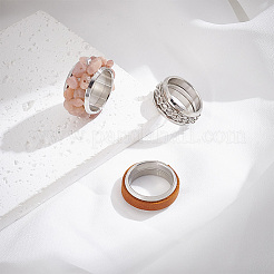 9 шт. 3 стиля оправы для колец из нержавеющей стали 304 с канавками STAS-UN0034-96