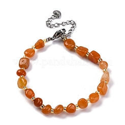 Bracelets en perles d'aventurine rouge naturelle pour femmes&nbsp;G-P563-07P-07