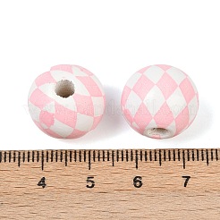 Рождественские печатные европейские бусины из дерева схима WOOD-I015-01G