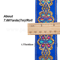 Плоские ленты из полиэстера с вышивкой в этническом стиле OCOR-WH0067-86A